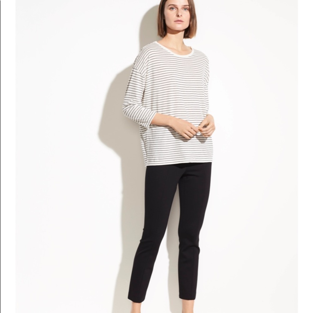 VINCE- Pencil stripe long sleeve Pima cotton shirt